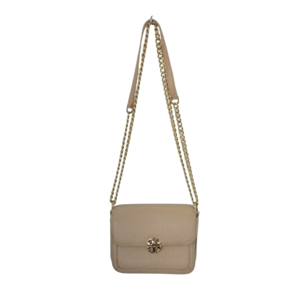 Tory Burch Peach/Gold Leather Duet Chain Shoulder Bag
